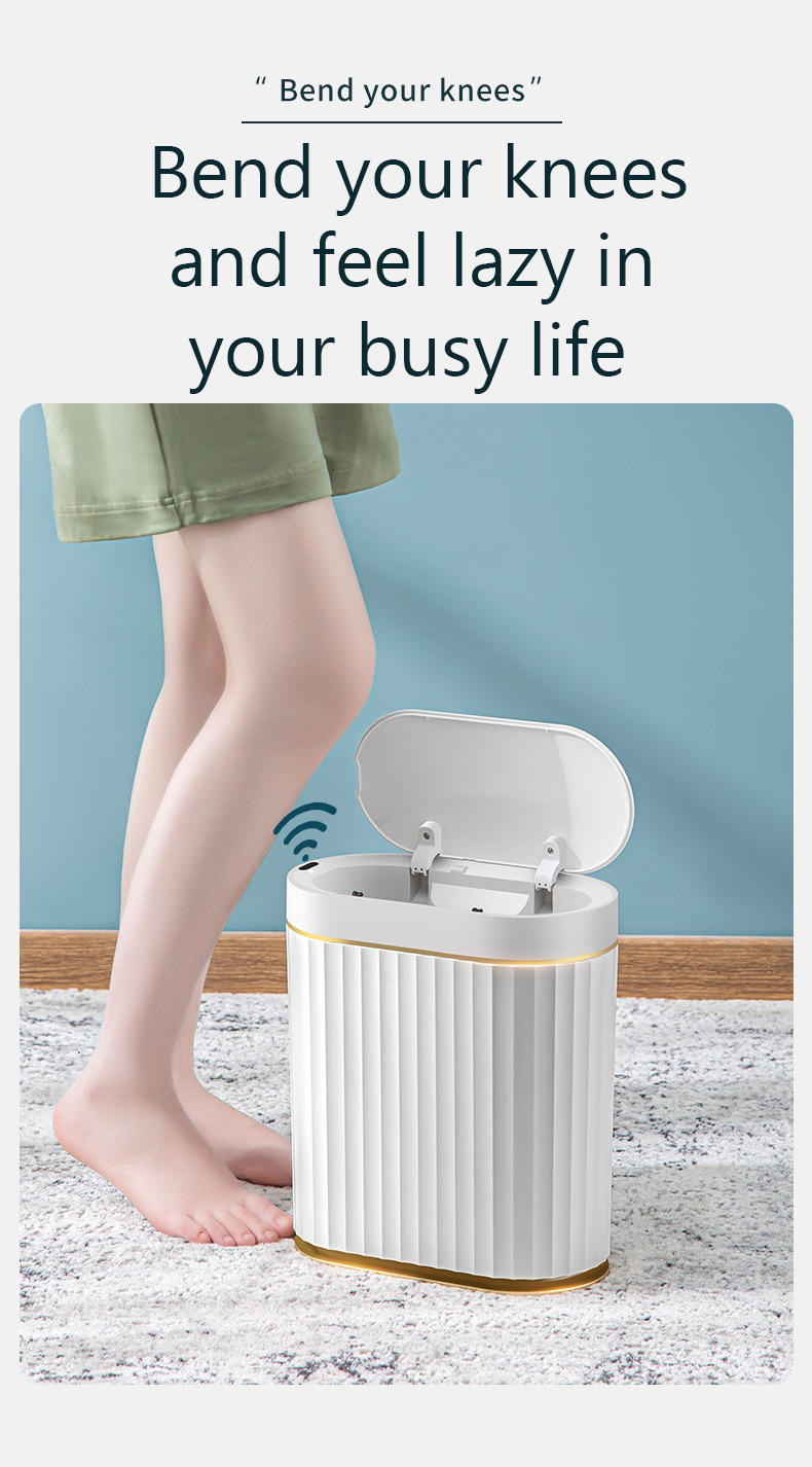 7L Smart Sensor Trash Can For Kitchen Garbage Tin For Bathroom Light Luxury Family Living Room Cracks Trash Bin Cubo Basura